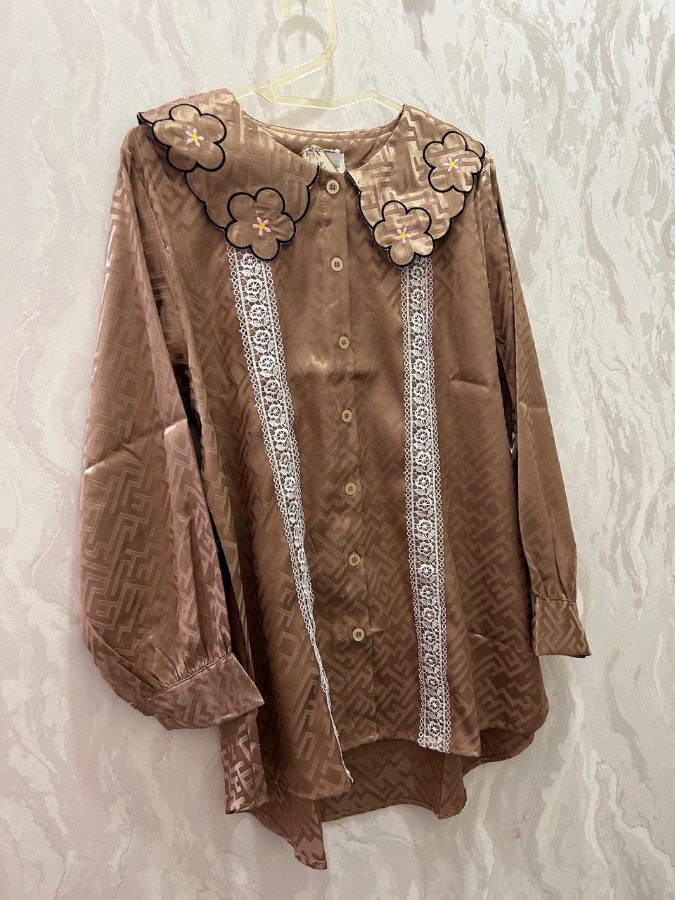 Blouse Sabrina Lace Daisy - Mocca