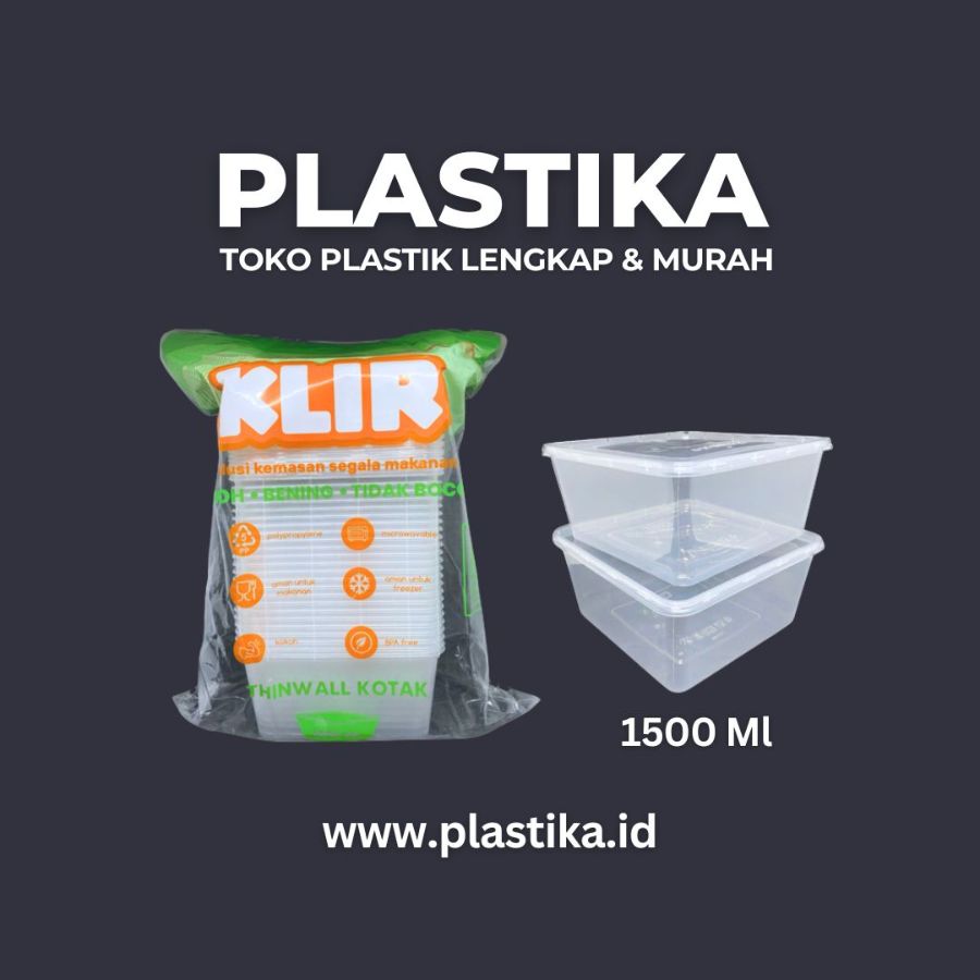 Thinwall Square Klir 1500 Ml SPTT @25 