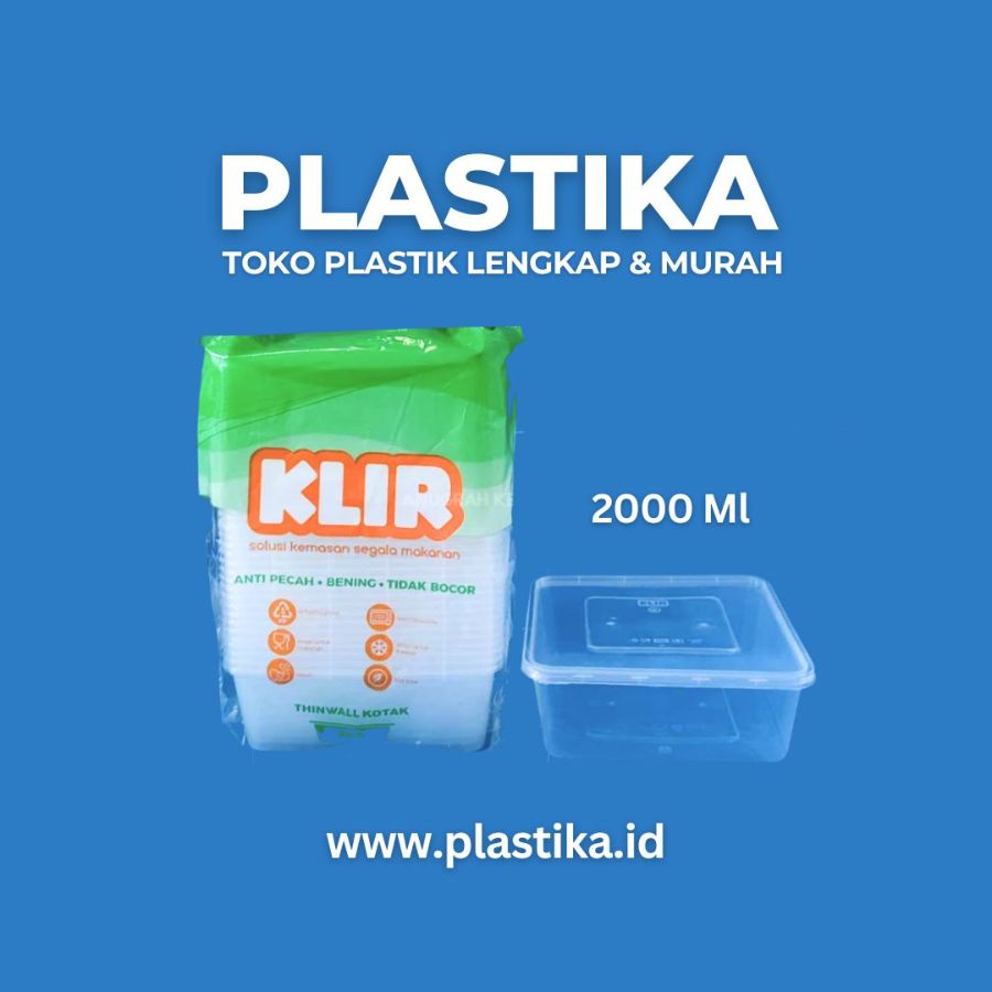 Thinwall Square Klir 2000 Ml SPTT @25 