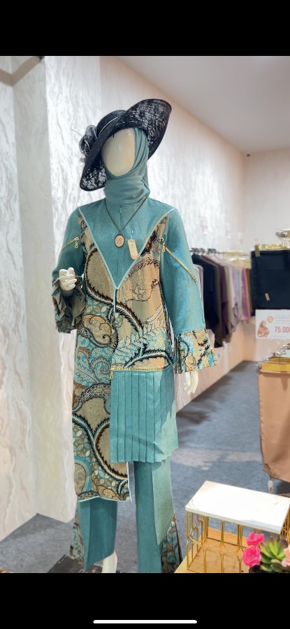 Setelan Batik Kawungan - Tosca
