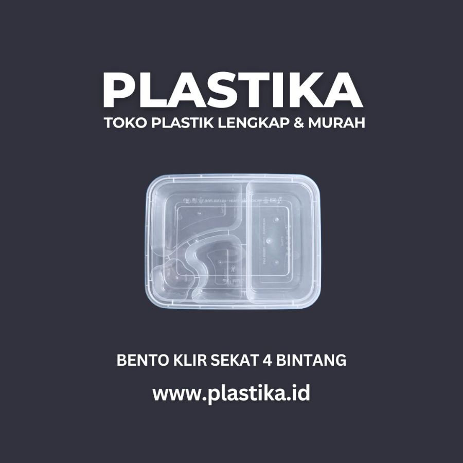 Bento Thinwall Klir Sekat 4 Bintang SPTT @25