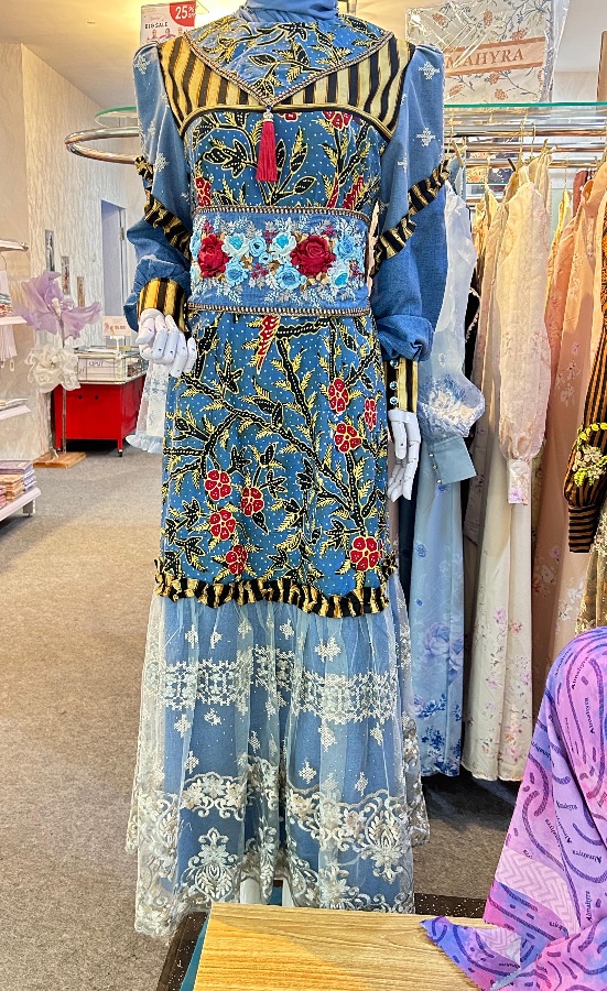 Dress Batik Rose Blue Etnic - Denim