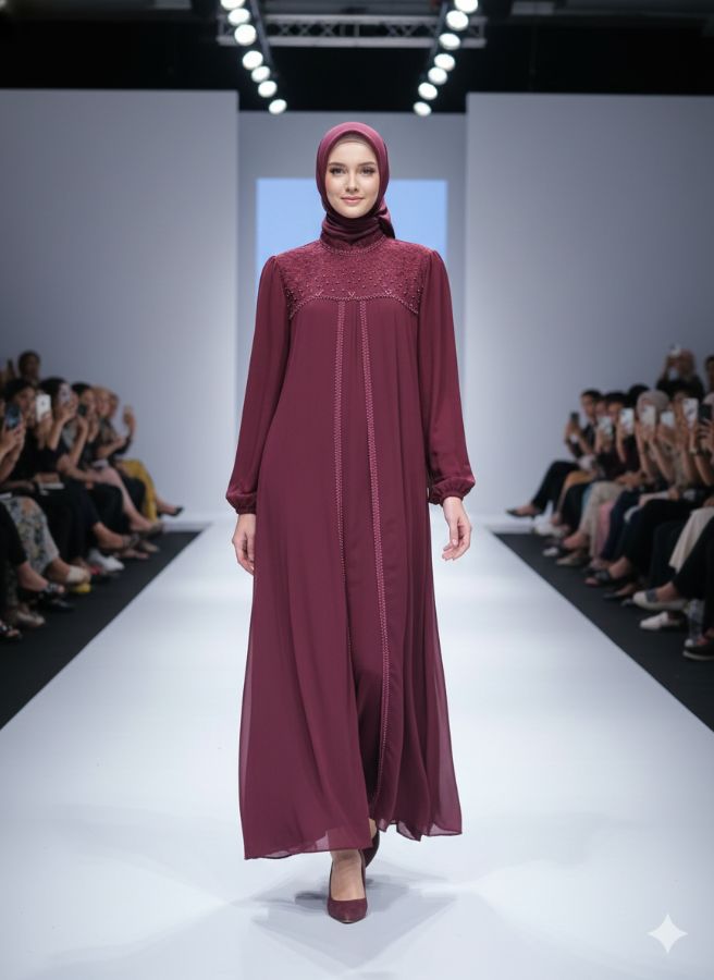 Gamis Misel - Maroon