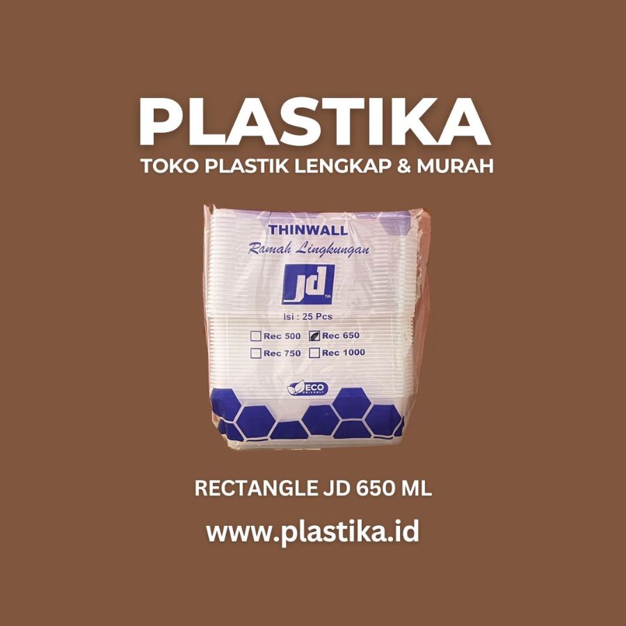 Thinwall Rectangle JD Ramah 650 Ml @25