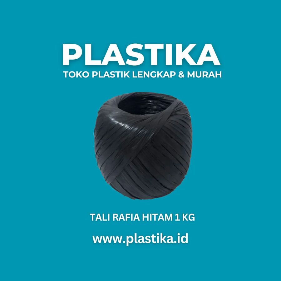 Merak Tali Rafia Hitam 1 Kg Cap Merak GDG 