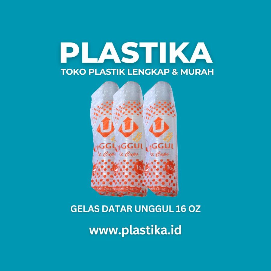Gelas Datar Unggul 16 Oz UGL @50 
