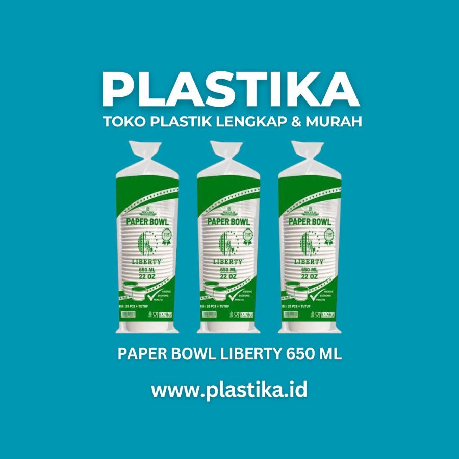 Paper Bowl Liberty 650 Ml PBD @25 (Dengan Tutup)