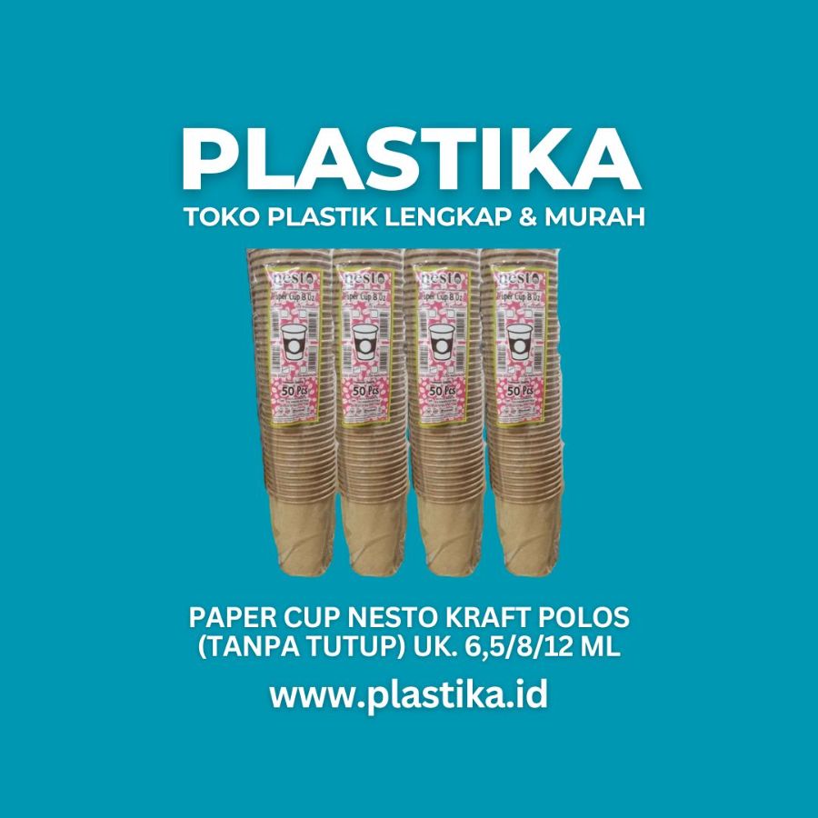Paper Cup Nesto 6,5 Kraft Polos @50 ASO (Tanpa Tutup)