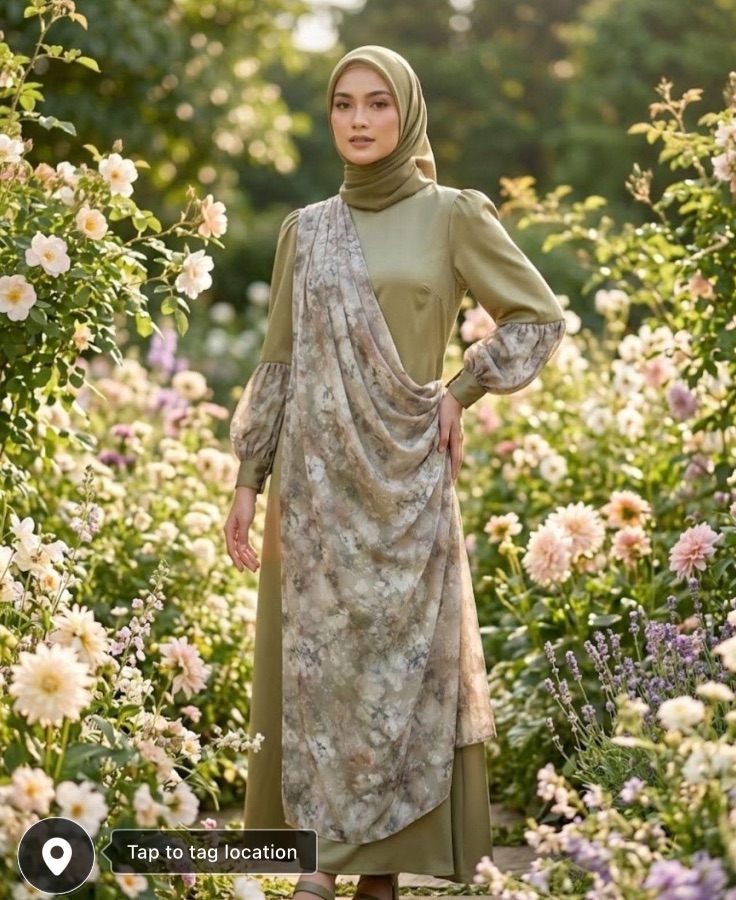 Dress Saree Prada Blossom - Greentea