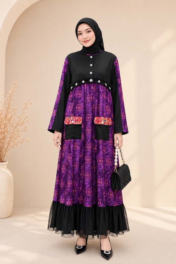 Dress Laura Pocket - Purple