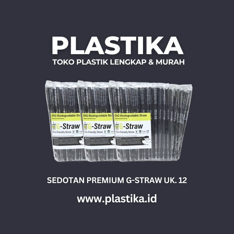 Sedotan Boba Premium G-STRAW Hitam Lancip 1221 ASR @250