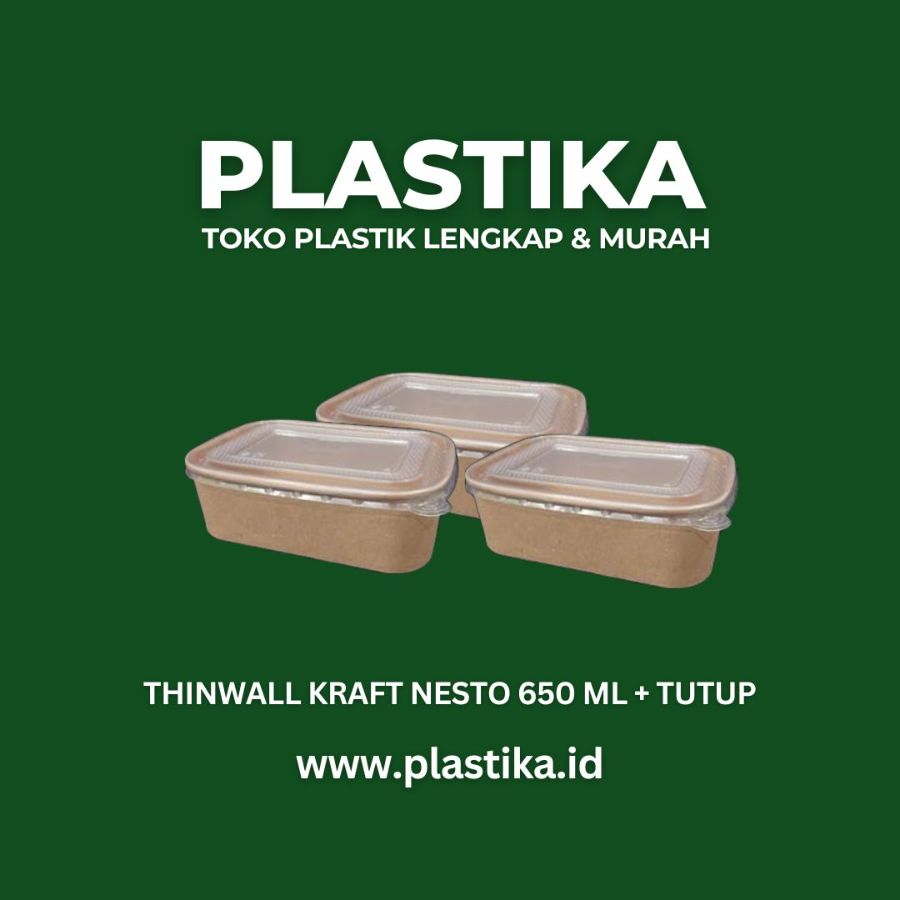 Paper Thinwall Kraft Nesto 650 Ml (Dengan Tutup) LCR @25