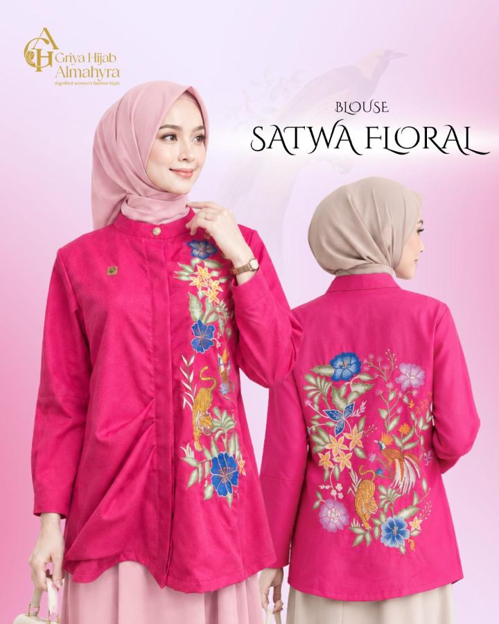 Blouse Satwa Flora - Fushia