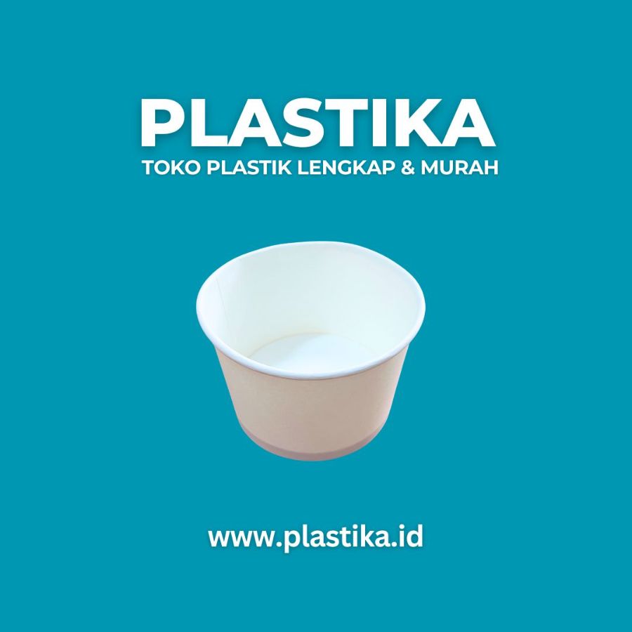 Mangkok Rice Paper Bowl Put 500 Ml Onebowl @25 (Tanpa Tutup)