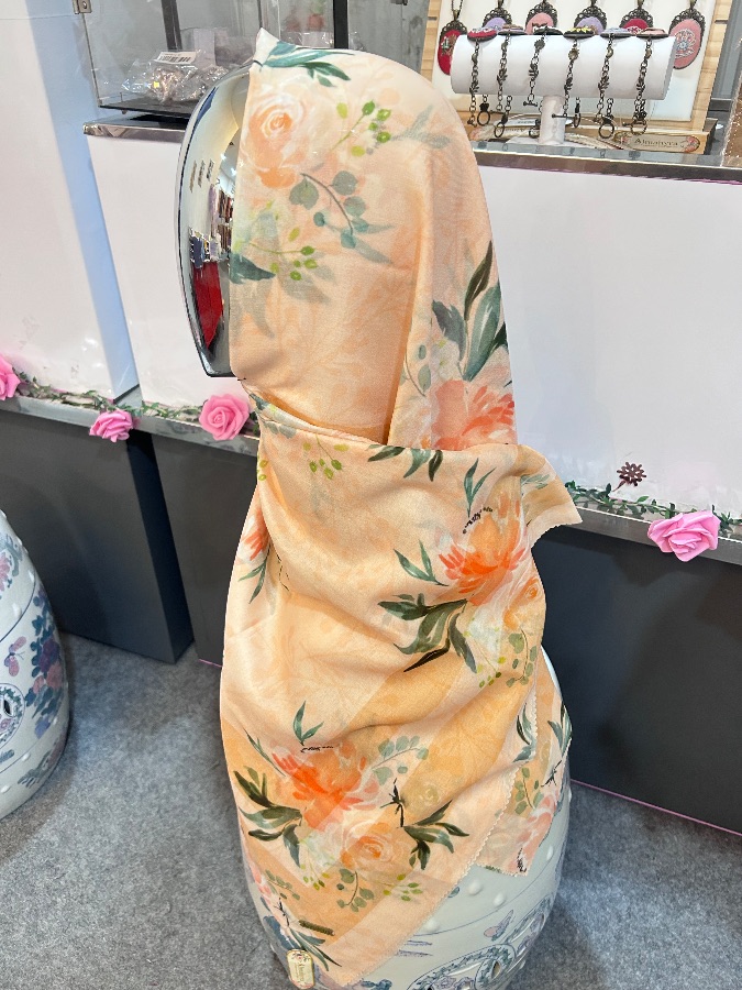 Voal WR Peachy Flower - Peach
