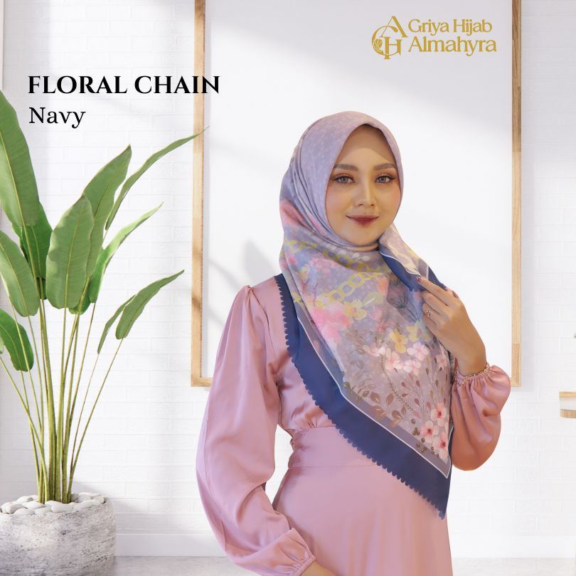 Tryspan Premium Floral Chain - Navy
