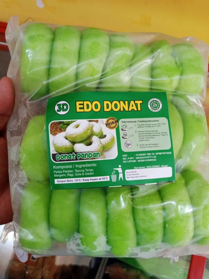 3D Edo Donat Pandan Mini isi 20