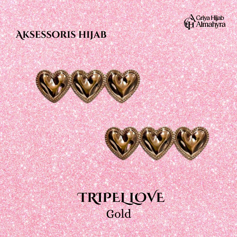 Bros Hijab Triple Love - Gold
