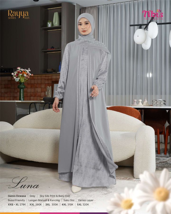 RAYYA SERIES 2025  LUNA GAMIS GREY XS S L