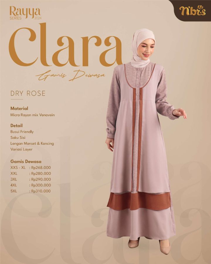 Nibras Rayya Series 2024  Clara Gamis Dry Rose M XL