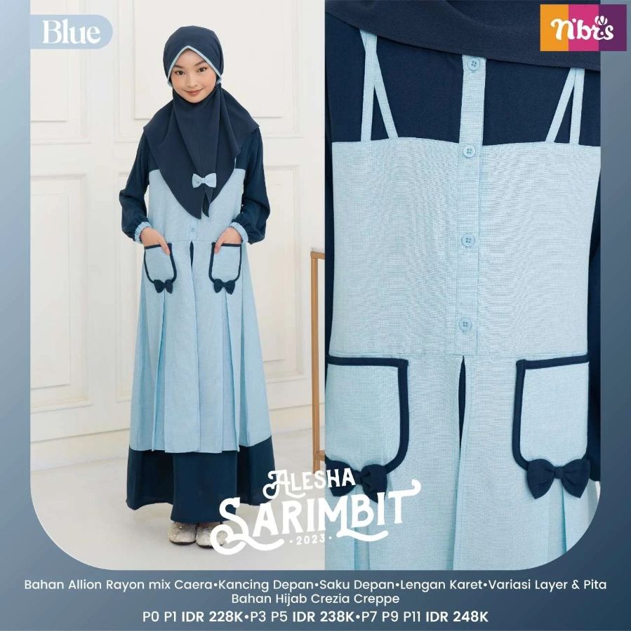 ALESHA GAMIS ANAK BLUE P3
