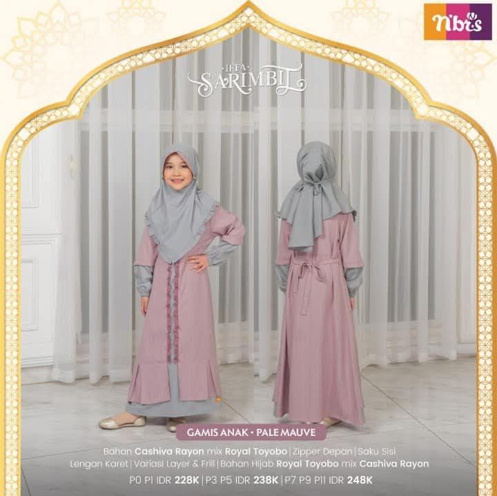 IFFA GAMIS ANAK PALE MAUVE P7 P9