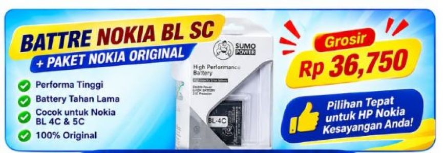 BATTRE POWER SUMO NOKIA BL 4C & 5C ORI 100%