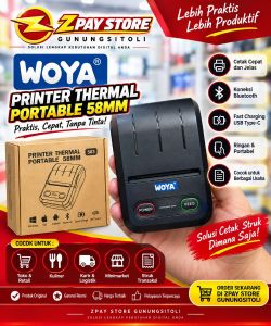 WOYA PRINTER THERMAL PORTABLE 58MM + BATRE 