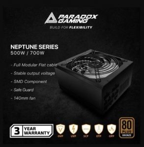 PARADOX GAMING NEPTUNE 700 WATT 80 PLUS BRONZE FULL MODULAR CABLES