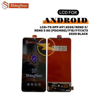 LCD+TS OPP A91 2020/RENO 3/RENO 3 5G (PDCMOO)/F15/F17/A73 2020 BLACK *(Model Tipe Shine Star)*