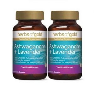 HERBS OF GOLD ASHWAGANDHA + LAVENDER VEGETABLE (60 CAPSULES X 2 Bottles)