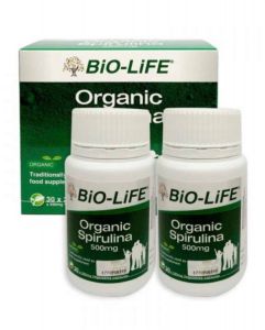 BiO-LiFE ORGANIC SPIRULINA VEGETABLE ( 30 CAPSULES X 2 Bottles)