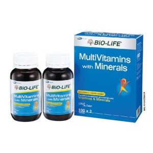 BiO-LiFE MULTIVITAMINS WITH MINERALS (100 TABLETS X 2 Bottles)