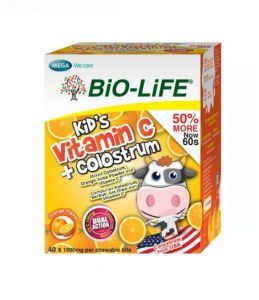BIO-LIFE KIDS VITAMIN C + COLOSTRUM 60 SABLE (40 PIECES + 20 PIECES)