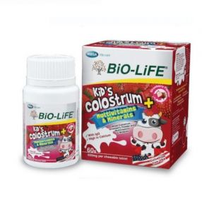 BiO-LiFE KIDS COLOSTRUM + MULTIVITAMINS & MINERALS STRAWBERRY CHEWABLE BITE (60 PIECES)