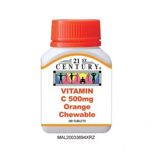 21ST CENTURY VITAMIN C 500MG ORANGE CHEWABLE (100 TABLETS)