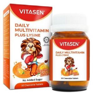 VITASEN DAILY MV + LYSINE ORANGE (30 CHEWABLE TABLETS)