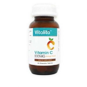 VITALITA VITAMIN C 500MG ORANGE FLAVOUR (60 CHEWABLE TABLETS)