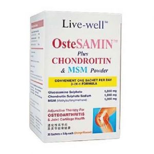 LIVE-WELL OSTESAMIN PLUS CHONDROITIN & MSM POWDER 5.8G (30 SACHETS)