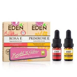 GARDEN OF EDEN BRIGHT & GLOW PACK (ROSA E PIGMENTATION SERUM 5ML + PRIMROSE E RADIANT SKIN SERUM 5ML)
