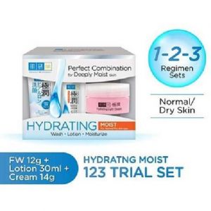 HADALABO HYDRATING MOIST 123 TRIAL SET (FACE WASH 12G + LOTION 30ML + LIGHT CREAM 14G)