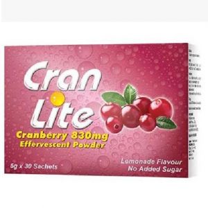 CRAN LITE CRANBERRY 830MG 5G (30 EFFERVESCENT POWDER SACHETS)