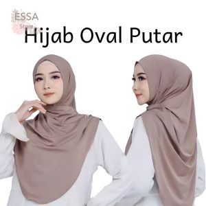 Jilbab oval putar