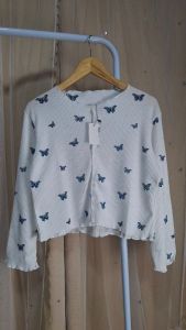 Cardigan crop motif
