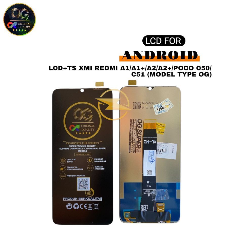 LCD+TS XMI REDMI A1/A2/ A1+/A2/A2+/POCO C50/C51 BLACK OG SUPER 6.52