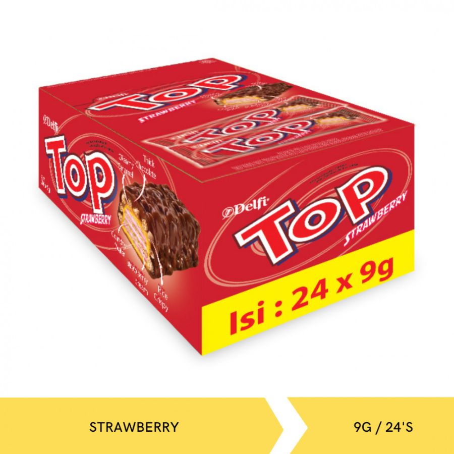 Delfi Top Wafer Strawberry 1 Kotak Isi 24