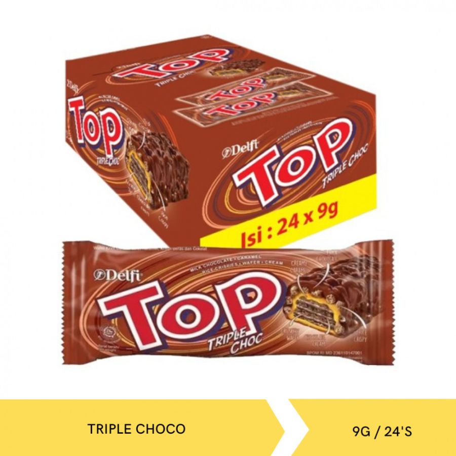 Delfi Top Wafer Coklat 1 Kotak Isi 24