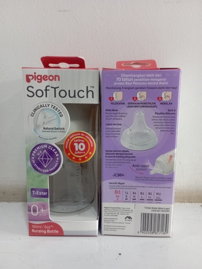 0766 Pigeon Botol SofTouch T-Ester 160ml Wide (0+)