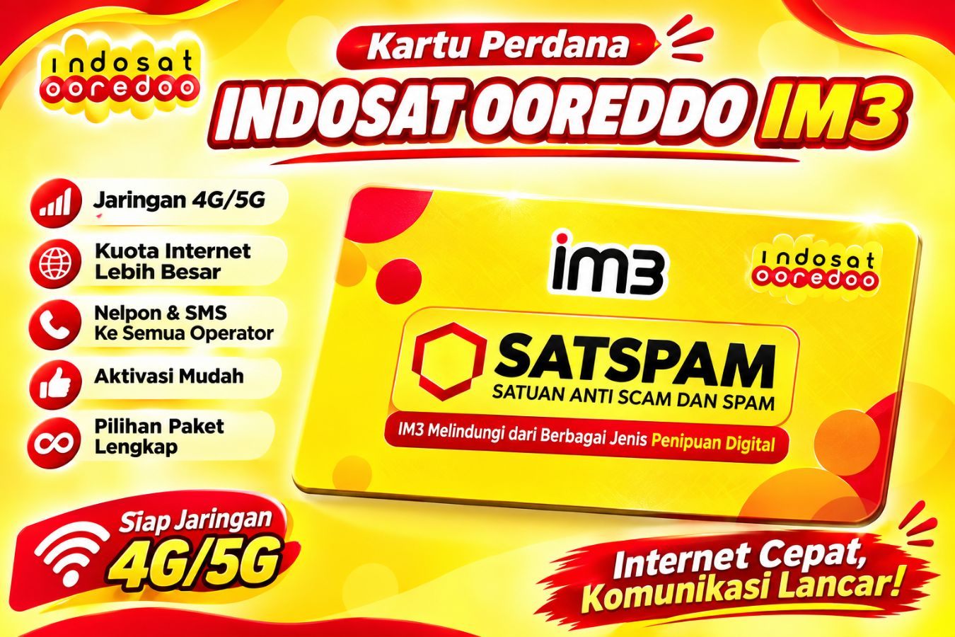  KARTU IM3/INDOSAT BONUS 3 GB *(MASA AKTIF 25 JUNI 2028)*