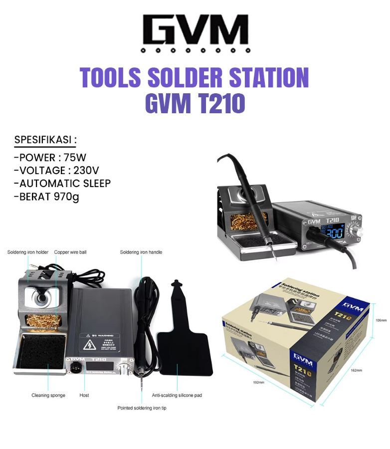 TOOLS SOLDER STATION GVM T210 ORI